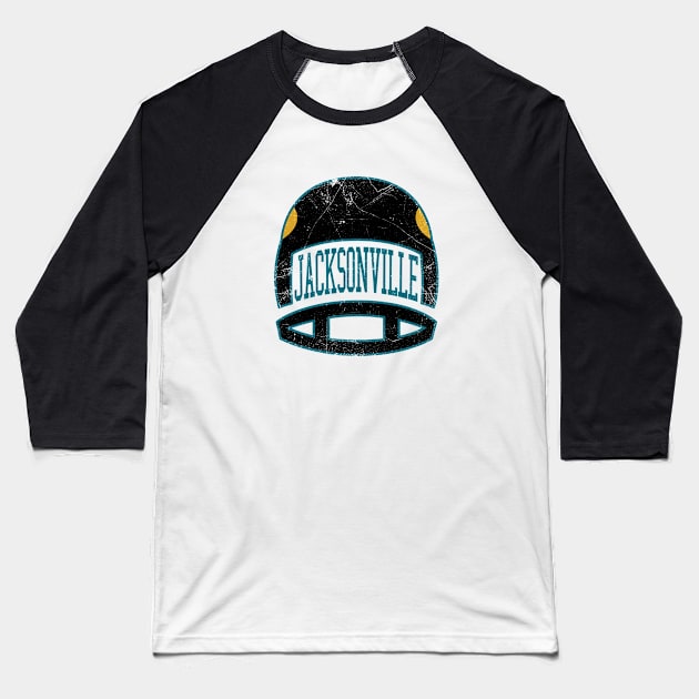 Jacksonville Retro Helmet - White Baseball T-Shirt by KFig21